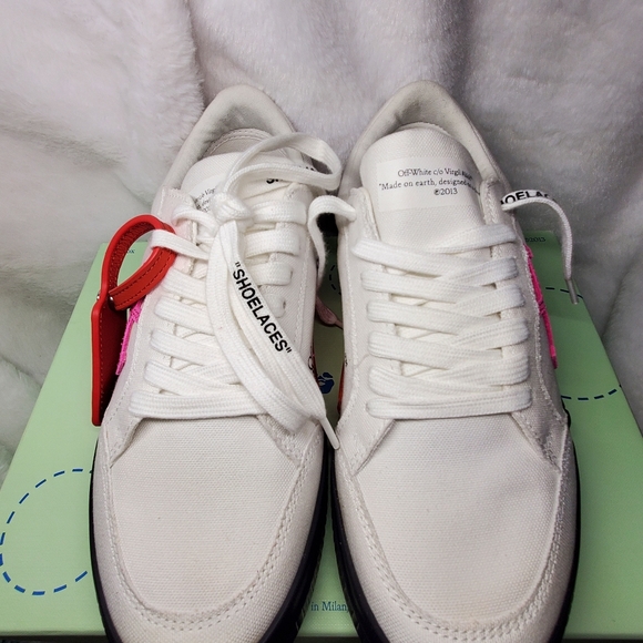 Off-White Womens Vulcanized Sneaker 'White Black Fuchsia - Picture 5 of 11